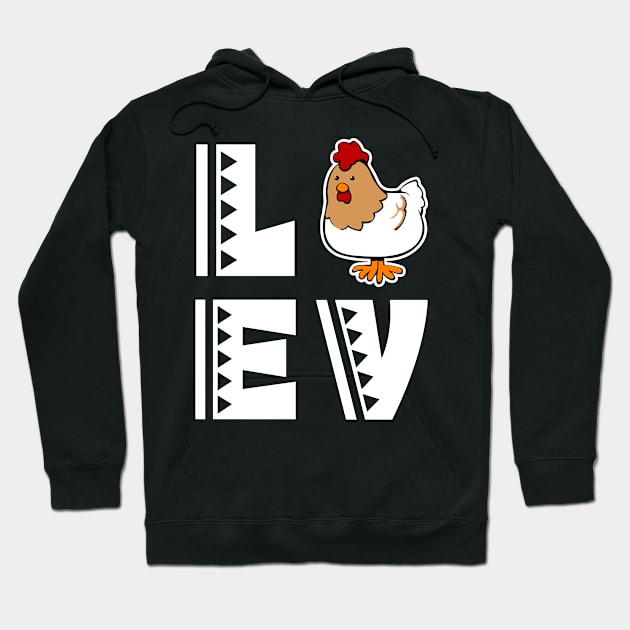 Cute love chicken t shirt funny chicken lover gifts for kids Hoodie by franzaled